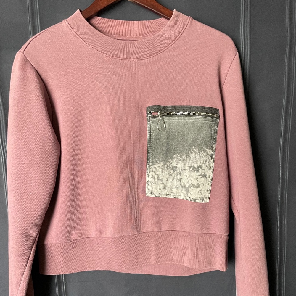 MM6 Maison Martin Margiela Pink and Red Crew Neck Sweater